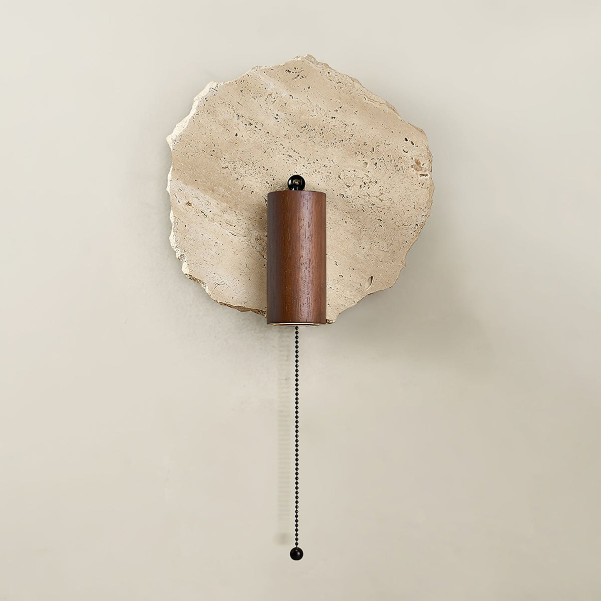 Nøordka Light Bespoke Wall Light Fixture Travertine Contemporary Walnut Accent Wall Light
