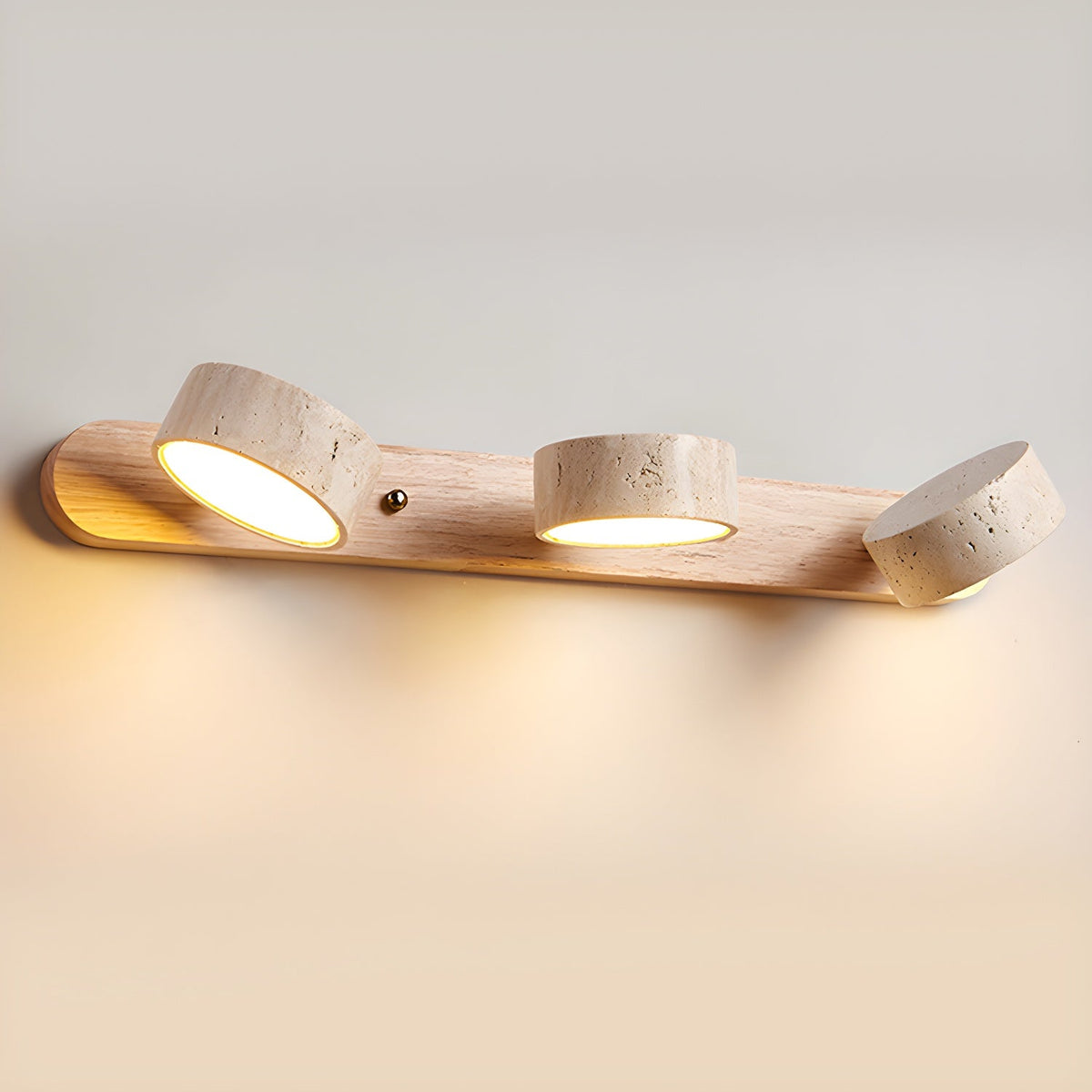 Nøordka Light Bespoke Wall Light Fixture Travertine Stone Nordic Inspired Wall Light
