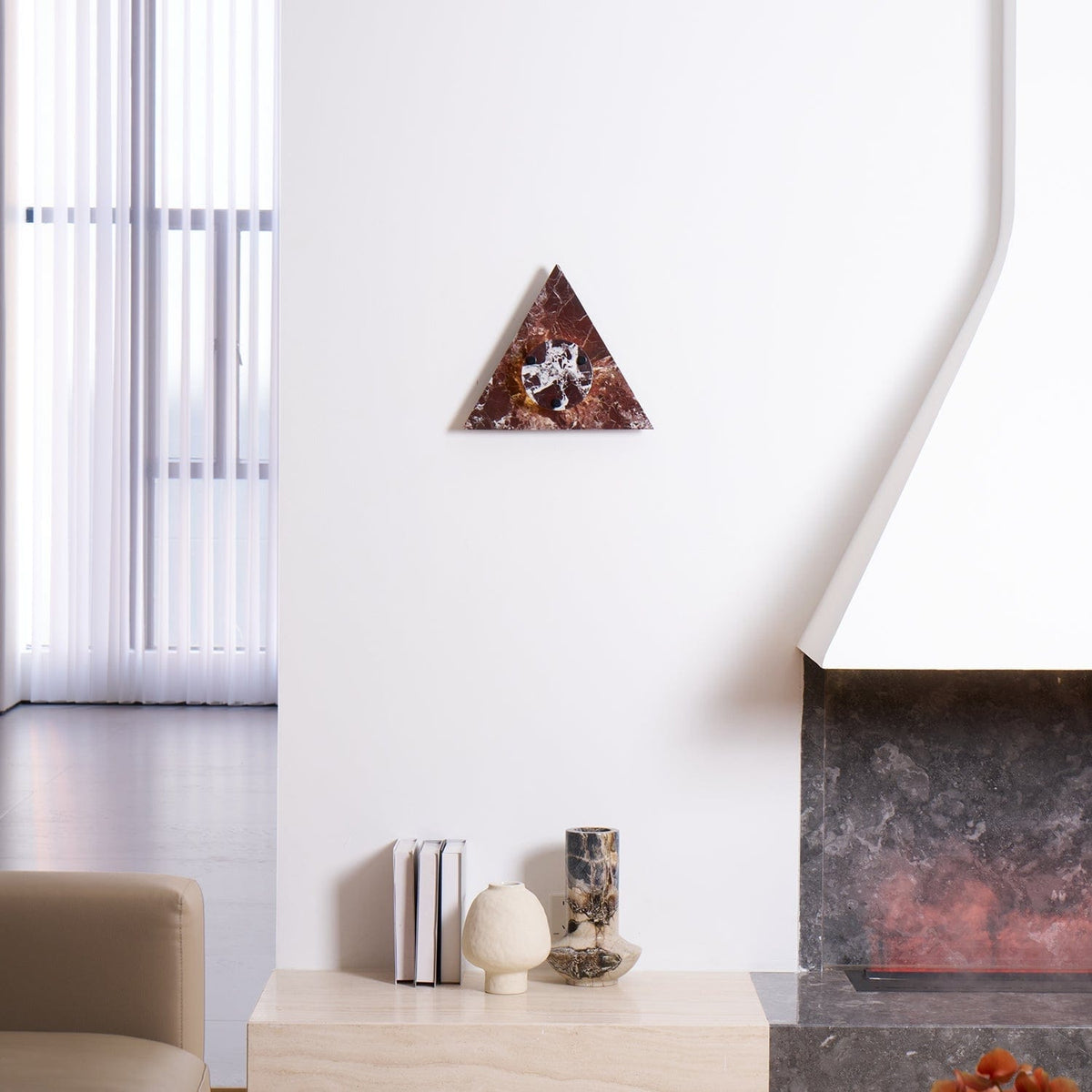 Nøordka Light Bespoke Wall Light Fixture Triangular Marble Contemporary Wall Light