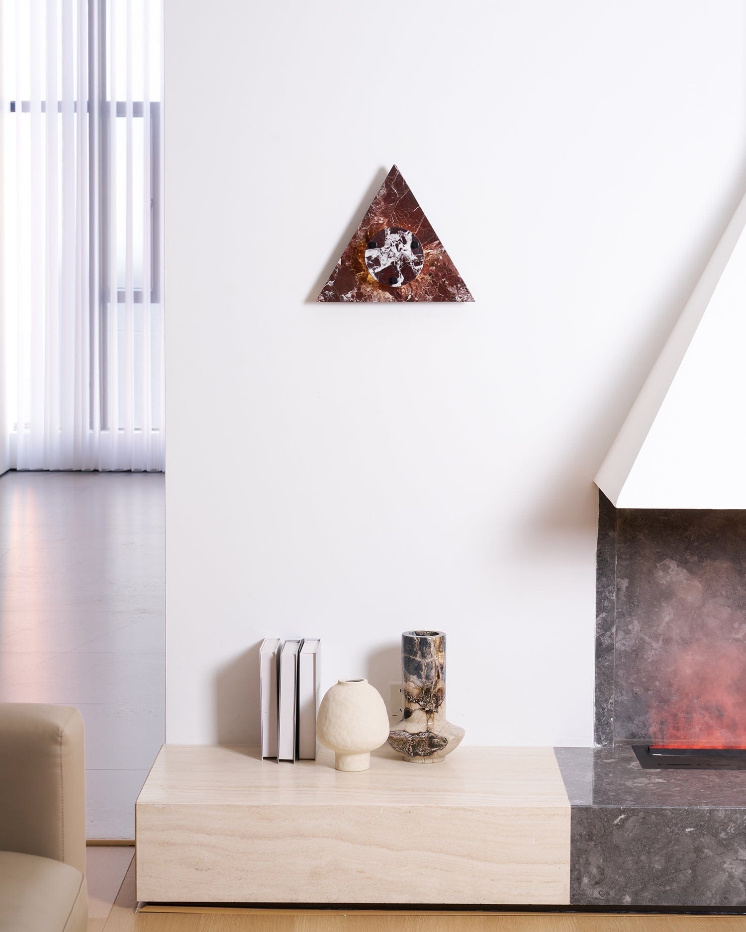 Nøordka Light Bespoke Wall Light Fixture Triangular Marble Contemporary Wall Light