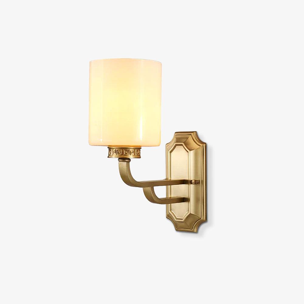 Nøordka Light Bespoke Wall Light Fixture W 5.1″ x H 11.4″ / W 13cm x H 29cm / Brass &amp; White Polished Copper Contemporary Glass Wall Sconce