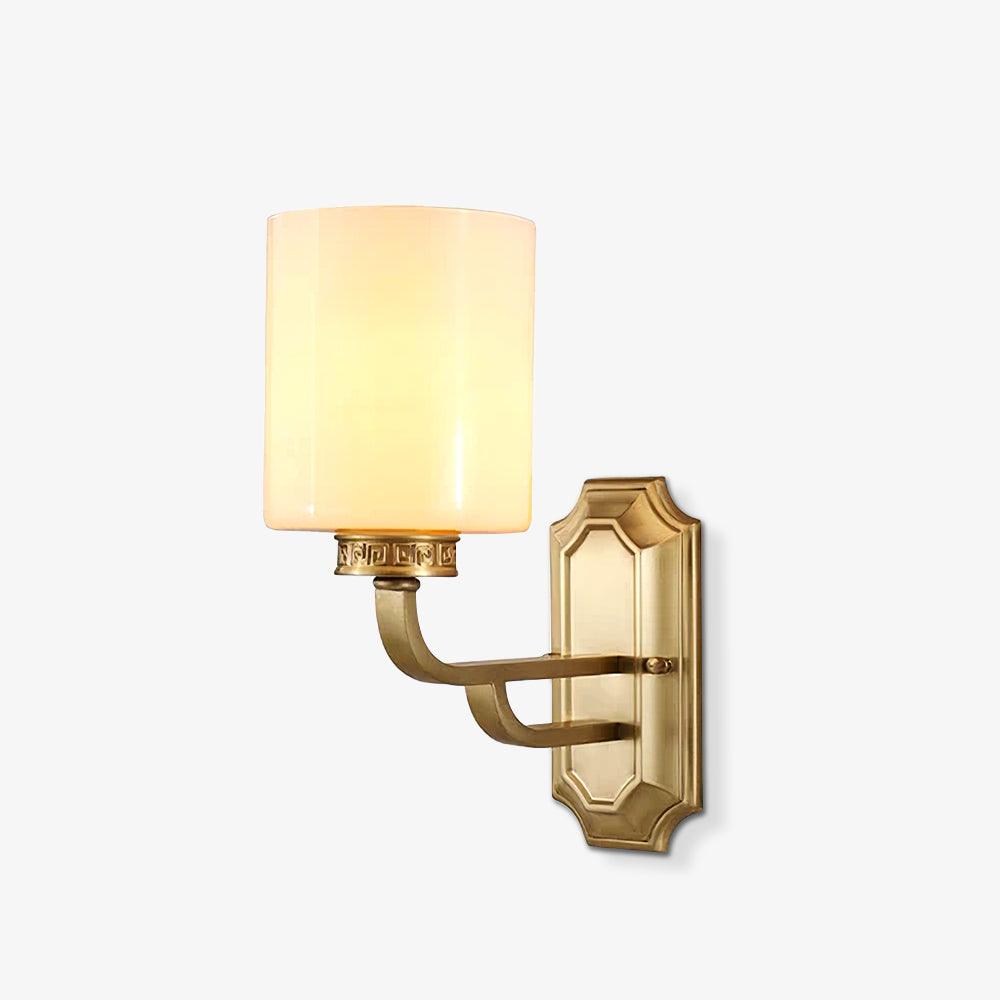 Nøordka Light Bespoke Wall Light Fixture W 5.1″ x H 11.4″ / W 13cm x H 29cm / Brass & White Polished Copper Contemporary Glass Wall Sconce