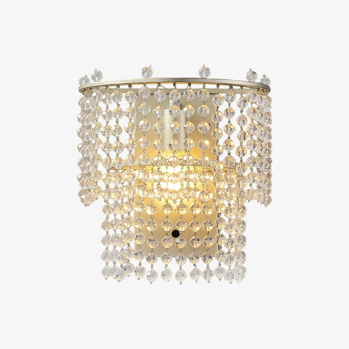 Nøordka Light Bespoke Wall Light Fixture W 9.3″ x D 5.7″ x H 13.4″ / W 23.5cm x D 14.5cm x H 34cm / Gold+Clear Crystal Waterfall Contemporary Wall Sconce