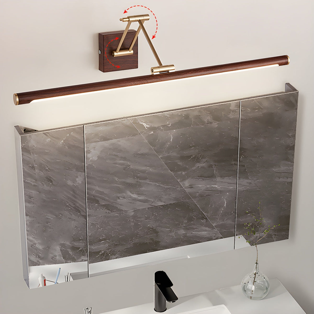 Nøordka Light Bespoke Wall Light Fixture Walnut Tone Linear Contemporary Wall Light