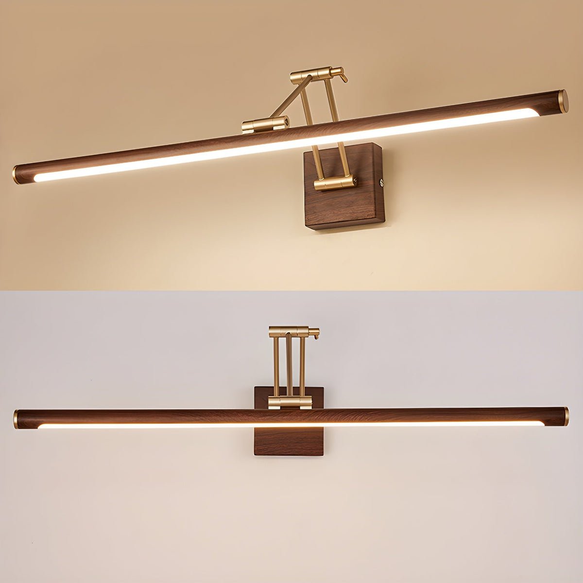 Nøordka Light Bespoke Wall Light Fixture Walnut Tone Linear Contemporary Wall Light