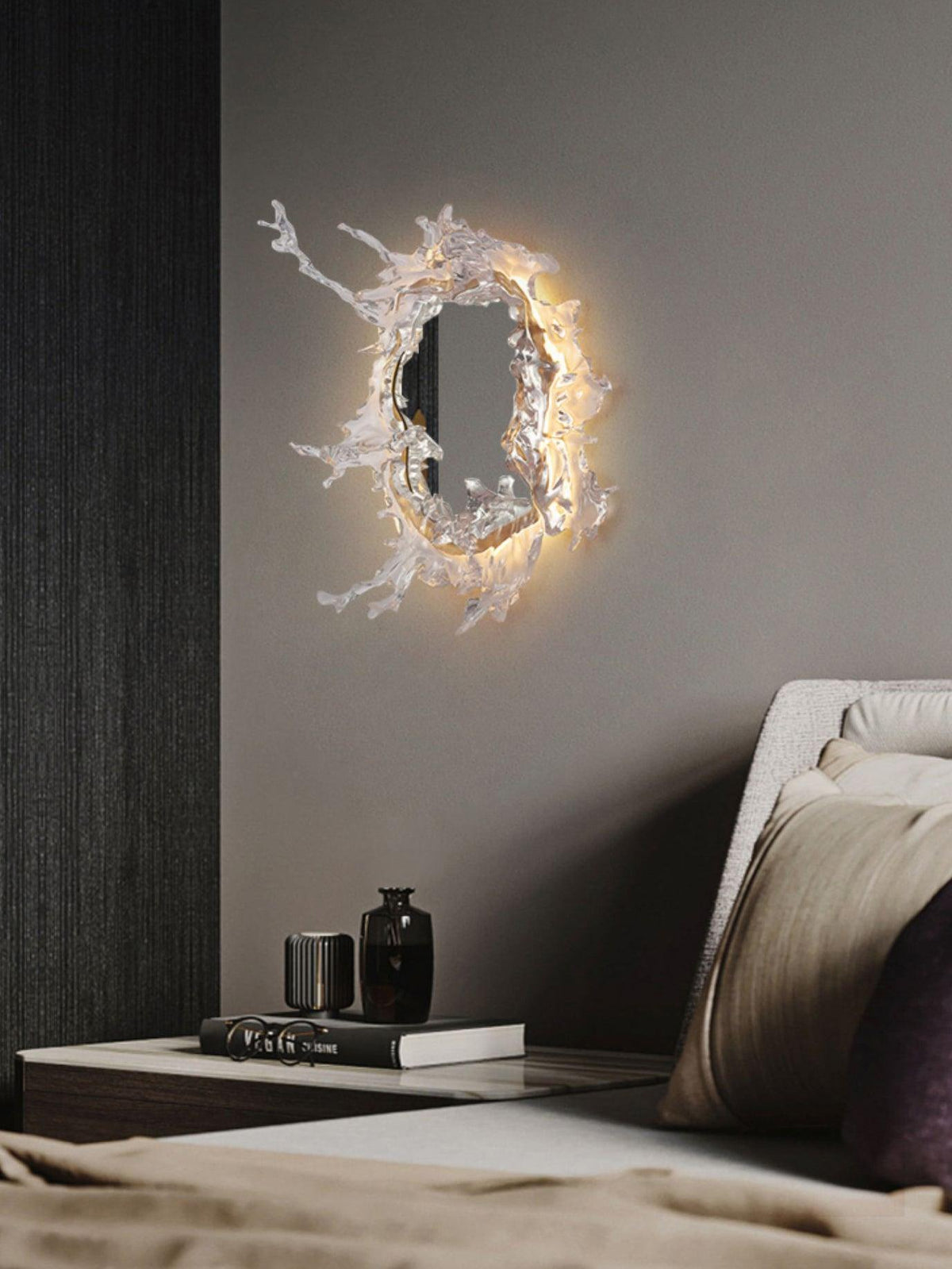 Nøordka Light Bespoke Wall Light Fixture Water Drop Contemporary Mirrored Glass Wall Sconce