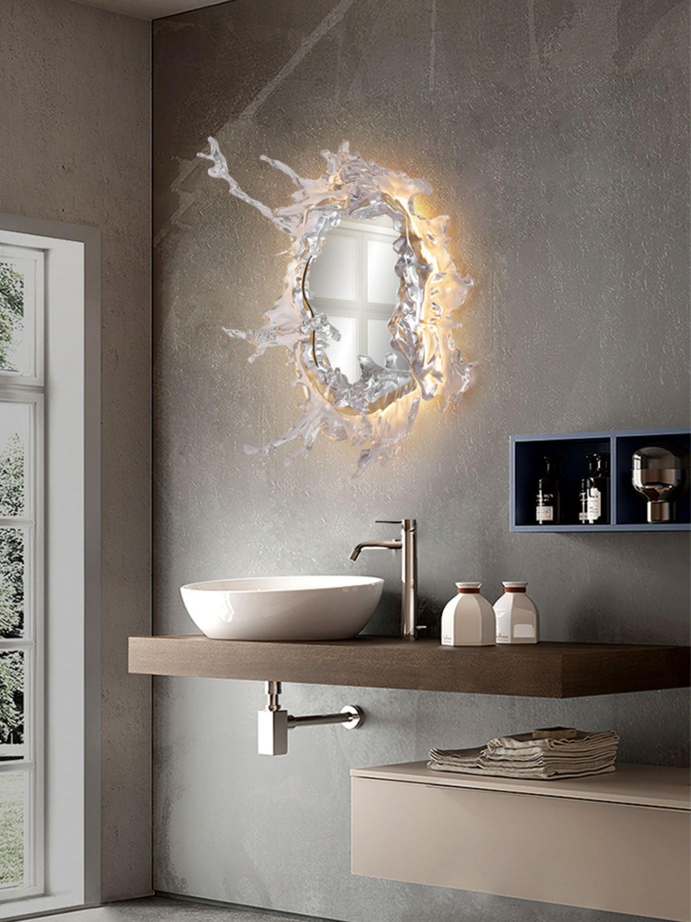 Nøordka Light Bespoke Wall Light Fixture Water Drop Contemporary Mirrored Glass Wall Sconce