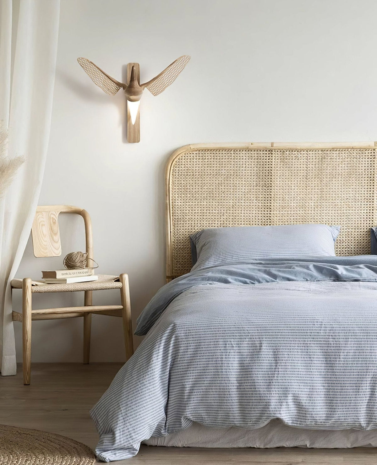 Nøordka Light Bespoke Wall Light Fixture Wood Bird Sculptural Nordic Inspired Wall Light