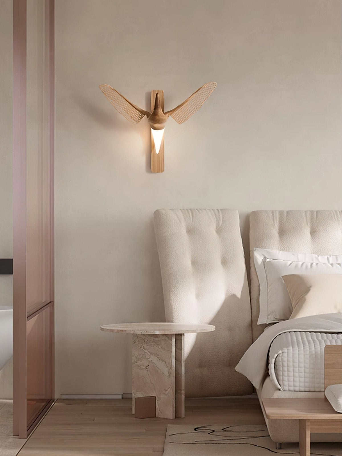 Nøordka Light Bespoke Wall Light Fixture Wood Bird Sculptural Nordic Inspired Wall Light