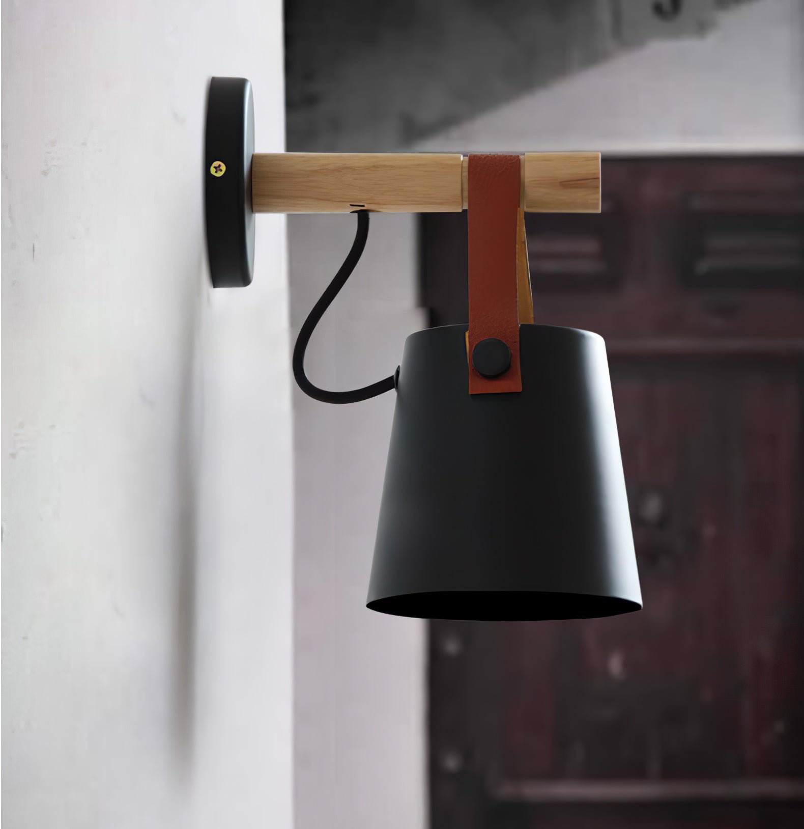 Nøordka Light Bespoke Wall Light Fixture Wooden Conical Nordic Inspired Wall Light