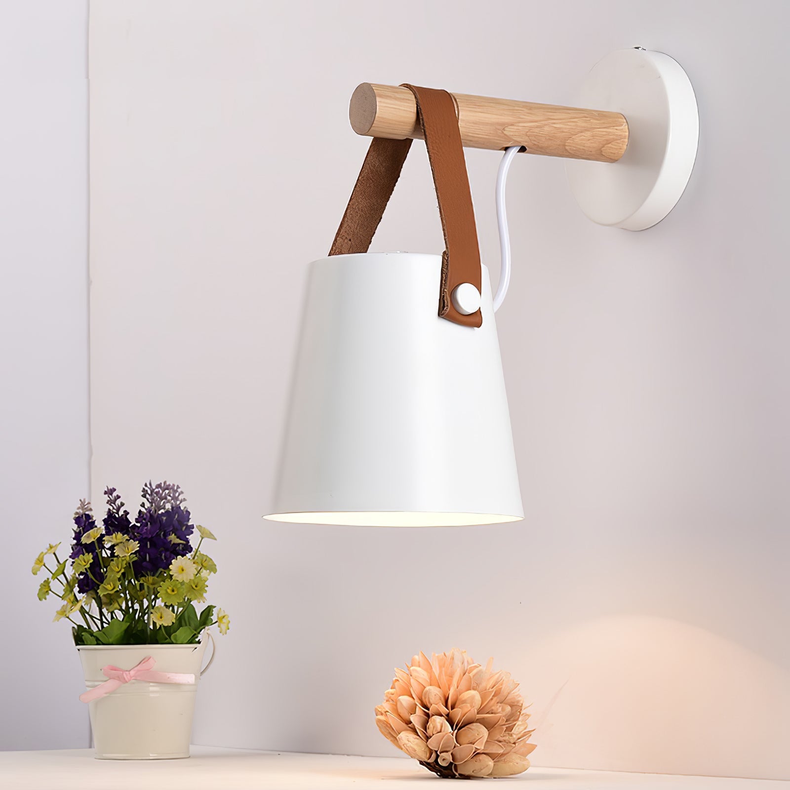 Nøordka Light Bespoke Wall Light Fixture Wooden Conical Nordic Inspired Wall Light