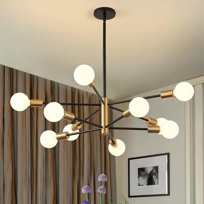 Nøordka Light Ceiling Light Fixtures 10 Head / Warm Light Modern Energy Saving Black &amp; Gold Branch Flush Mount Ceiling Light