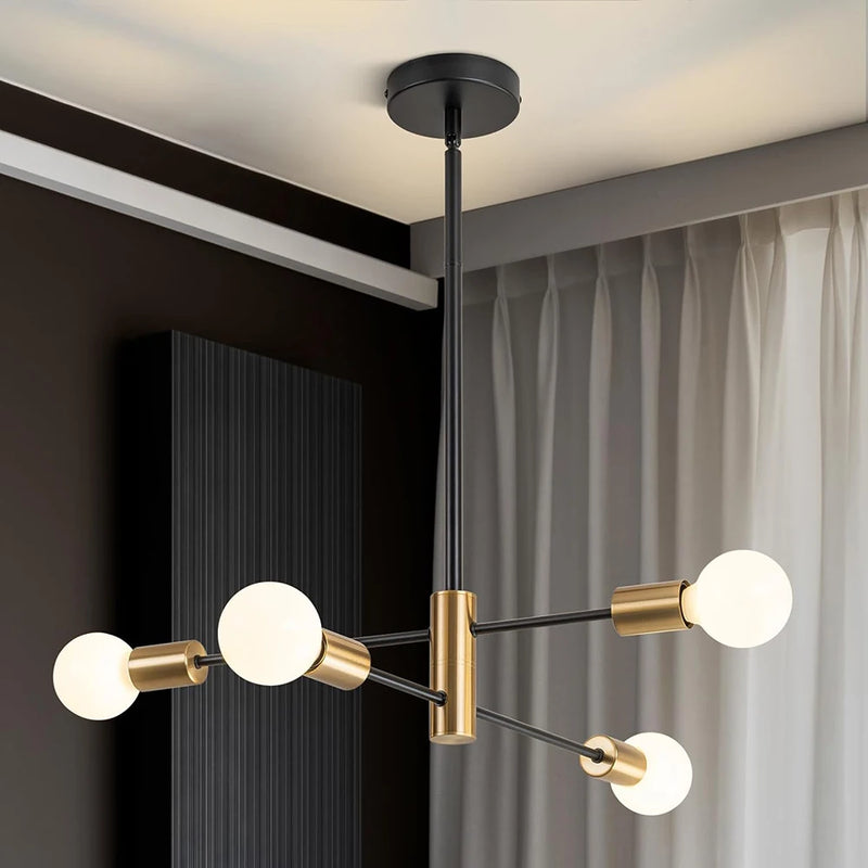 Nøordka Light Ceiling Light Fixtures 4 Head / Warm Light Modern Energy Saving Black &amp; Gold Branch Flush Mount Ceiling Light