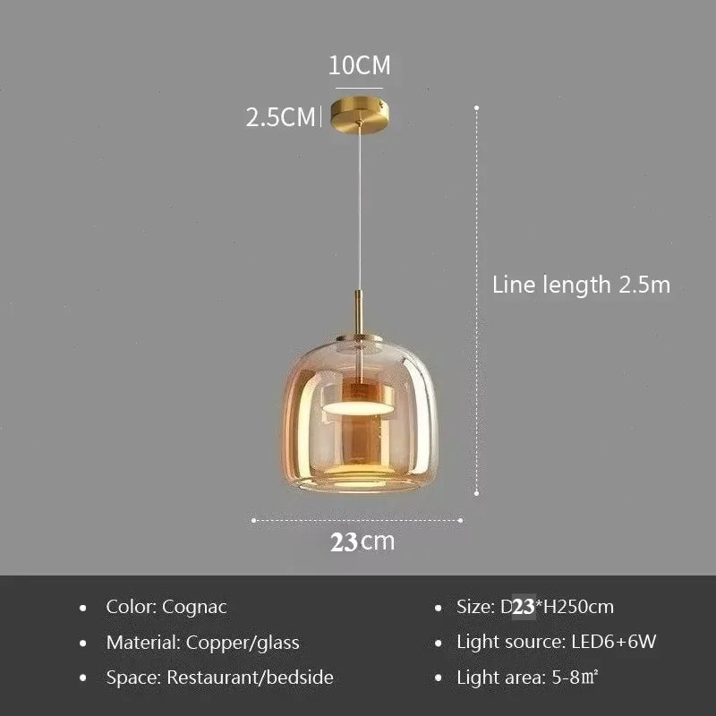 Nøordka Light Ceiling Light Fixtures 9" – Congac / Warm light Modern Nordic Glass Pendant Light
