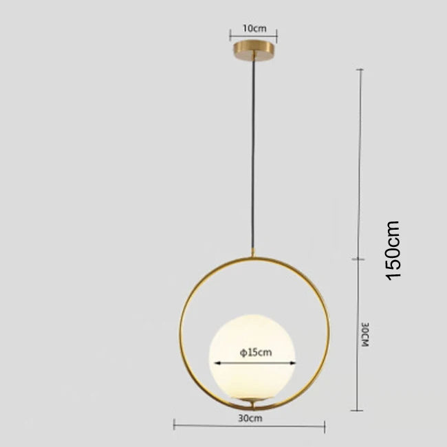 Nøordka Light Ceiling Light Fixtures A gold / Warm White Contemporary Round Glass Ball Pendant Light Fixture