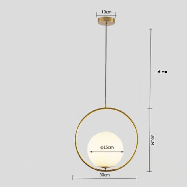 Nøordka Light Ceiling Light Fixtures A style Gold / Warm White Nordic Circular Globe Pendant Light Fixture