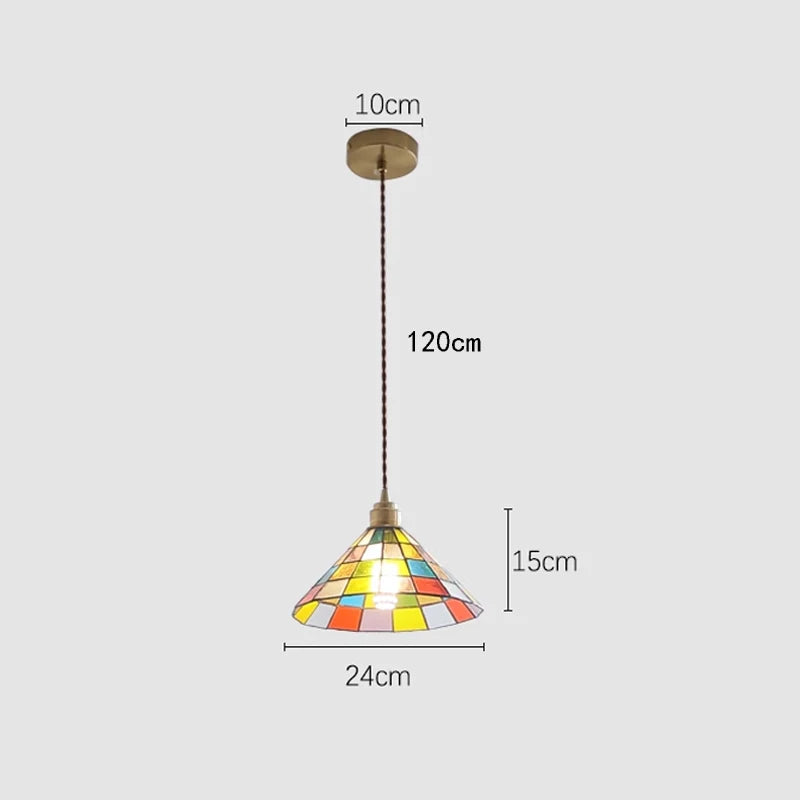 Nøordka Light Ceiling Light Fixtures A / Warm White Vintage Rural Colored Glass Lamp Pendant Light Fixture