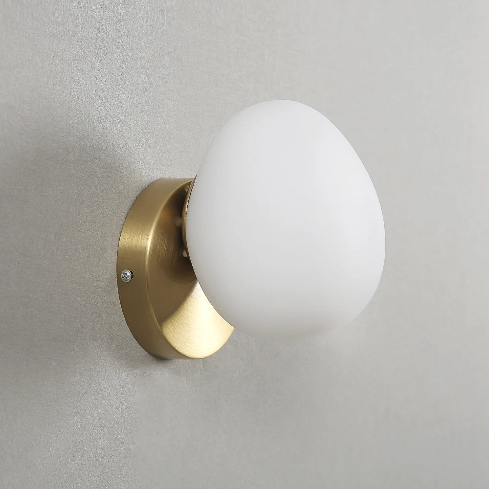 Nøordka Light Ceiling Light Fixtures Artistic Egg Bulb Wall Light Fixture in White Acrylic Shade