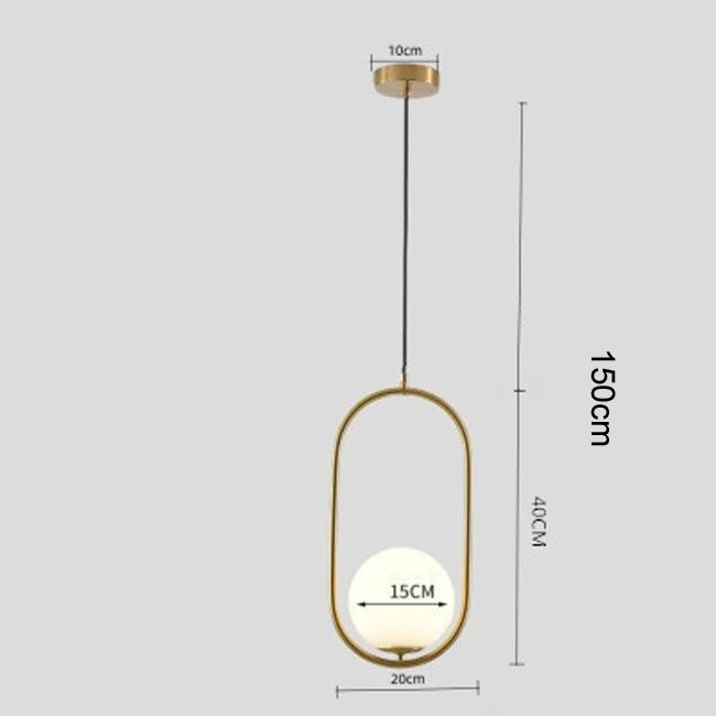 Nøordka Light Ceiling Light Fixtures B gold / Warm White Contemporary Round Glass Ball Pendant Light Fixture