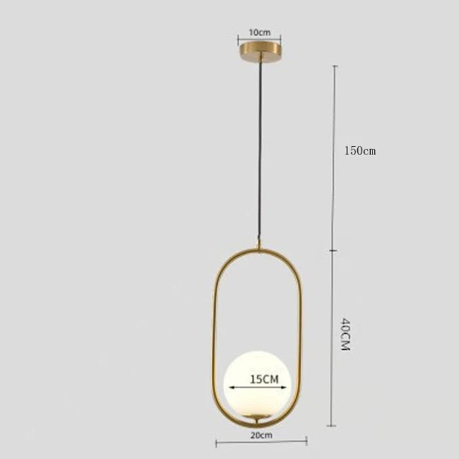 Nøordka Light Ceiling Light Fixtures B style Gold Nordic Minimalist Pendant Glass Ball Light Fixture
