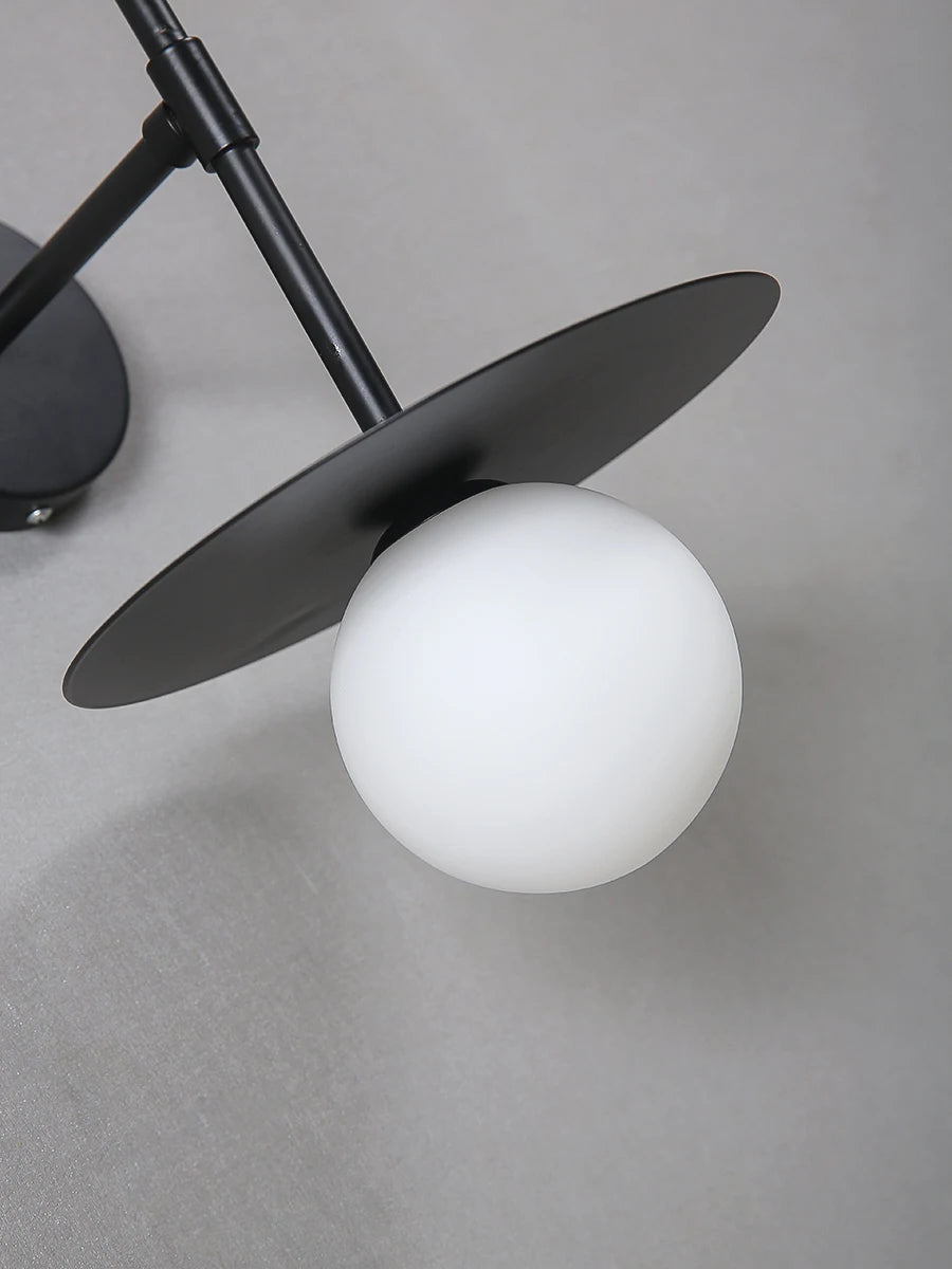 Nøordka Light Ceiling Light Fixtures Black Iron &amp; Glass Wall Lamp Light Fixture