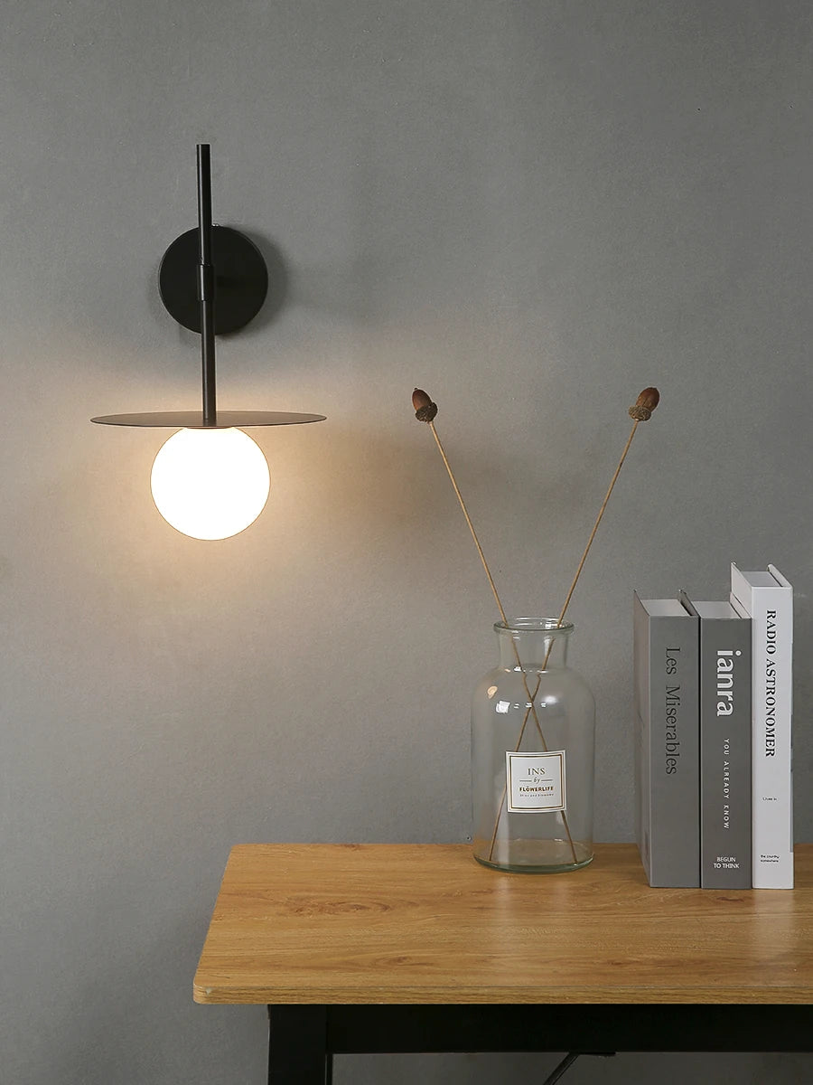 Nøordka Light Ceiling Light Fixtures Black Iron &amp; Glass Wall Lamp Light Fixture