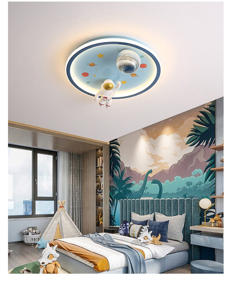 Nøordka Light Ceiling Light Fixtures Blue / Three Step Dimming Creative Astronaut Flush-Mount Ceiling Light for Children's Room