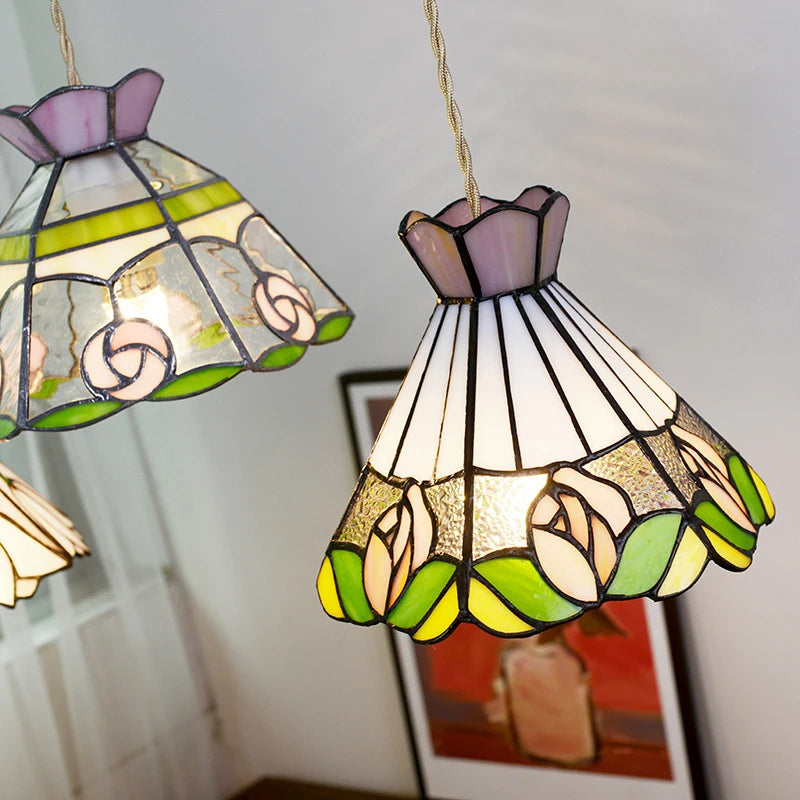 Nøordka Light Ceiling Light Fixtures C Colorful Stained Glass Pendant Light Fixture