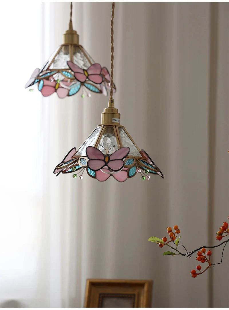 Nøordka Light Ceiling Light Fixtures Color Tiffany Glass Industrial Loft Pendant Light Fixture
