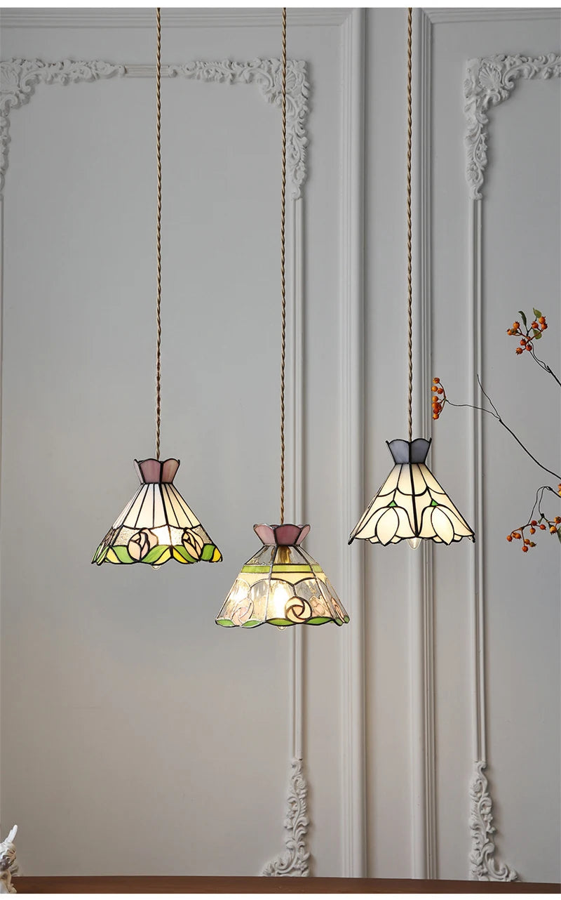 Nøordka Light Ceiling Light Fixtures Colorful Stained Glass Pendant Light Fixture