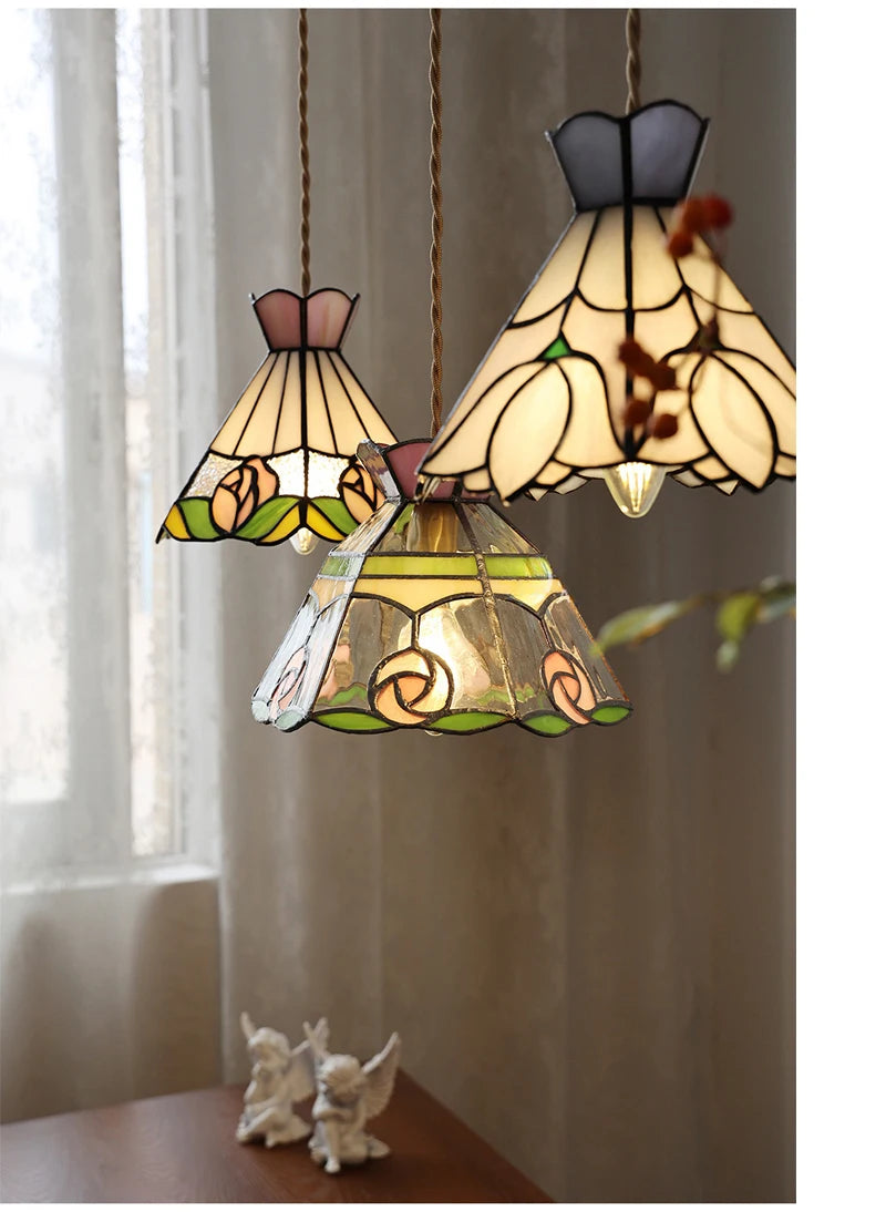 Nøordka Light Ceiling Light Fixtures Colorful Stained Glass Pendant Light Fixture