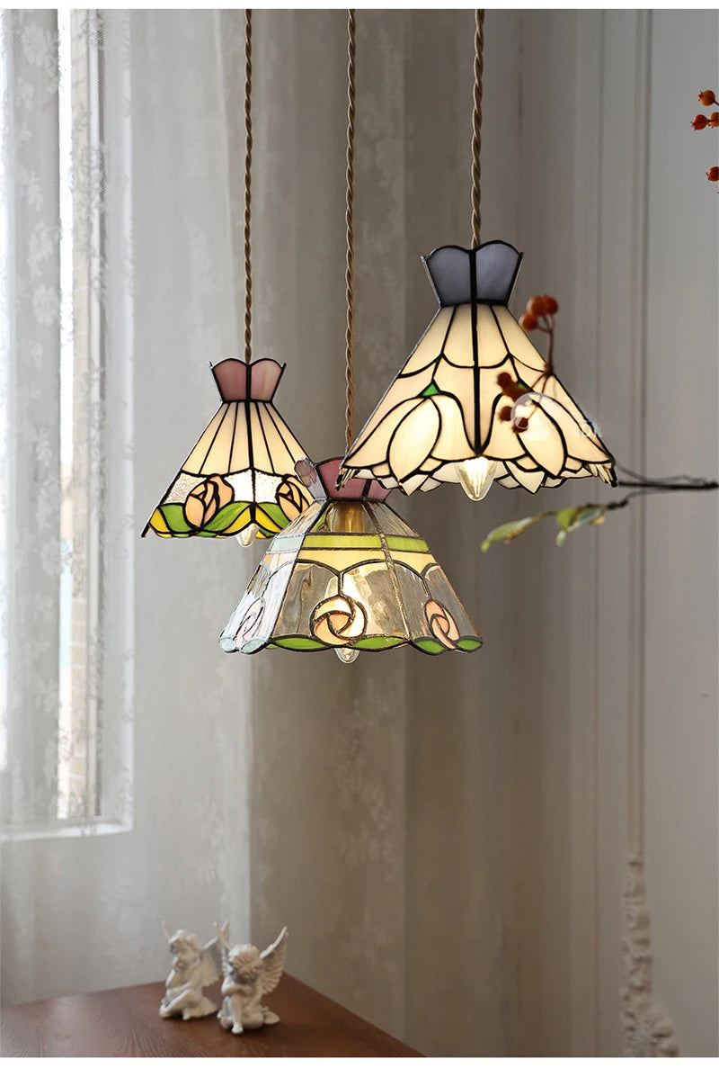 Nøordka Light Ceiling Light Fixtures Colorful Stained Glass Pendant Light Fixture