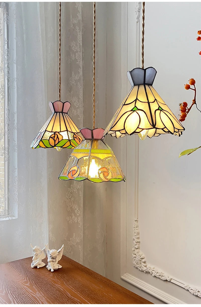 Nøordka Light Ceiling Light Fixtures Colorful Stained Glass Pendant Light Fixture
