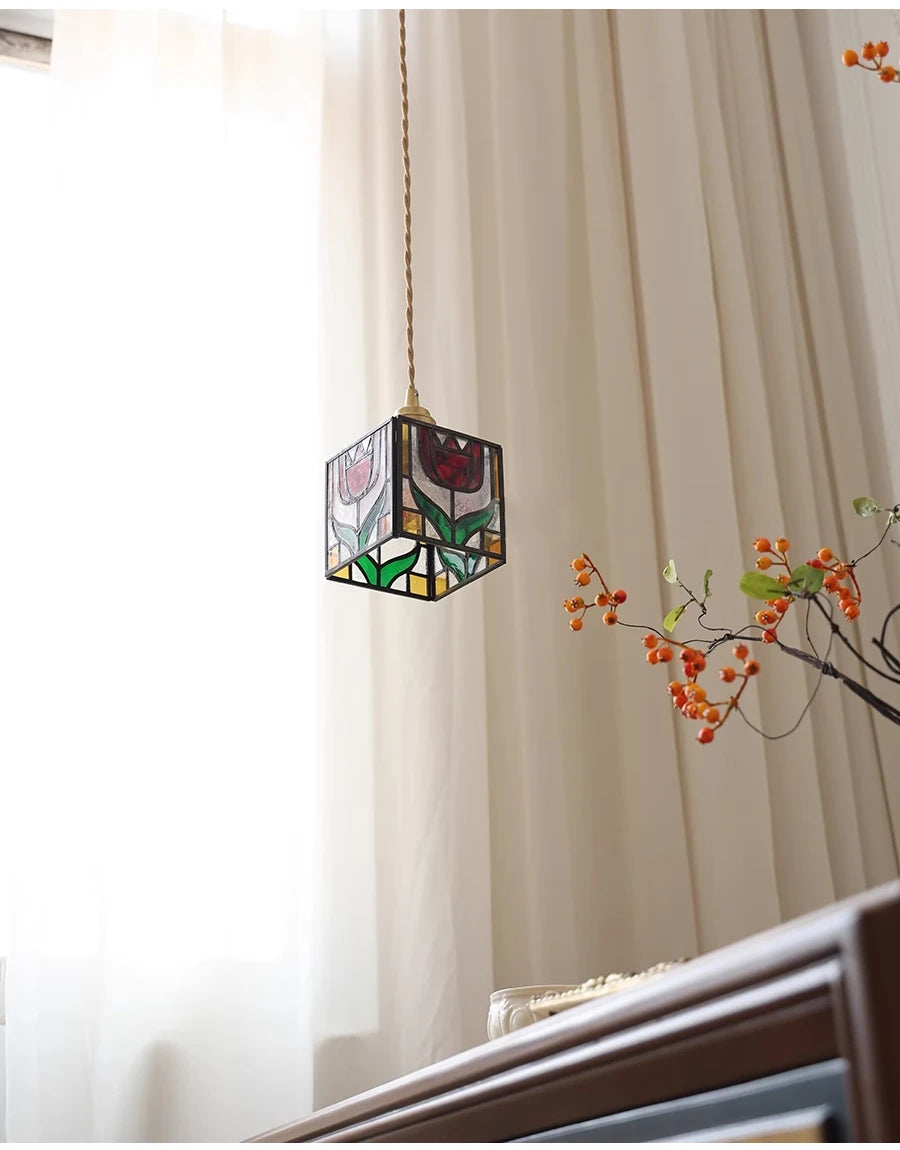 Nøordka Light Ceiling Light Fixtures Colorful Stained Glass Pendant Light Fixture