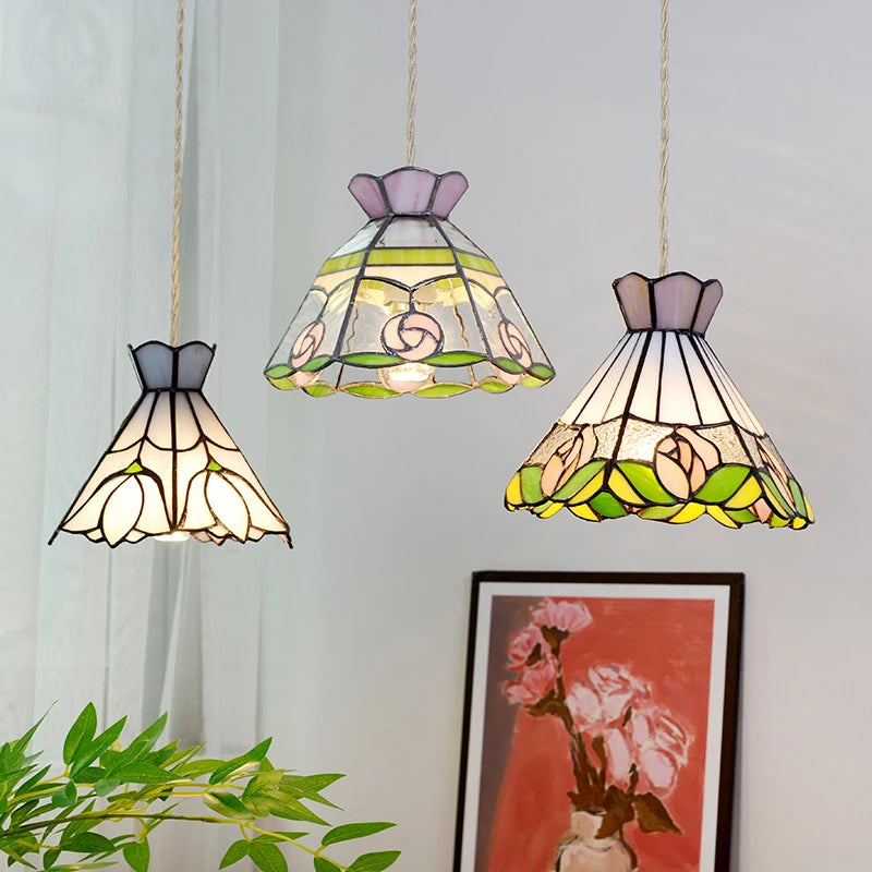 Nøordka Light Ceiling Light Fixtures Colorful Stained Glass Pendant Light Fixture