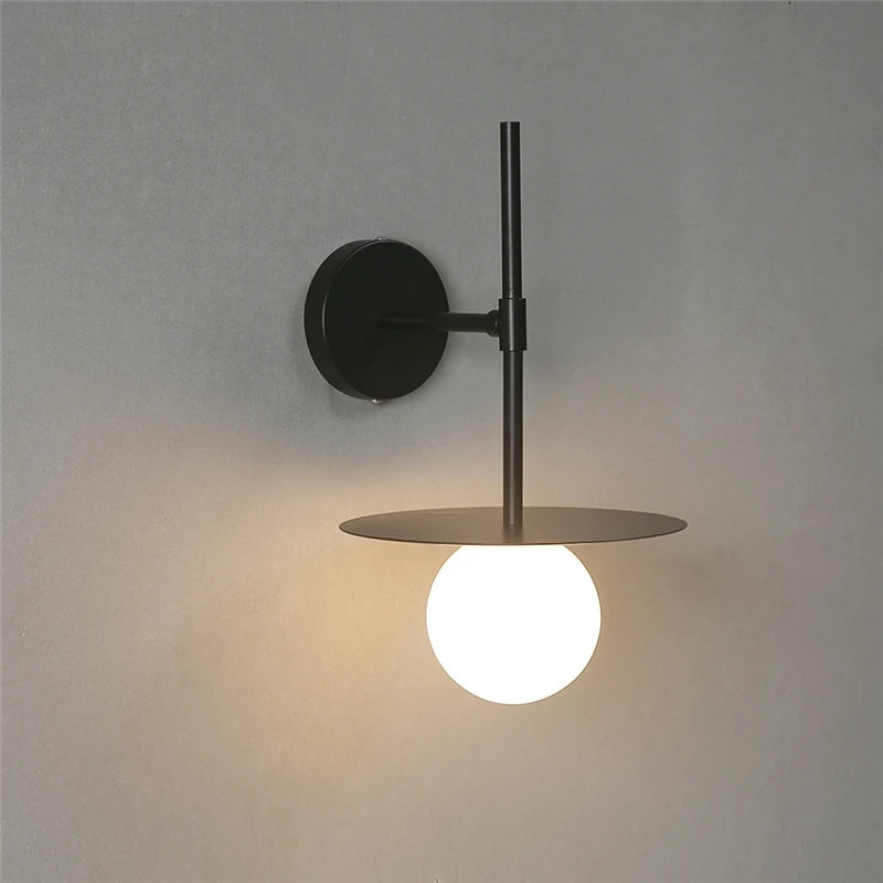 Nøordka Light Ceiling Light Fixtures Cool Light Black Iron &amp; Glass Wall Lamp Light Fixture
