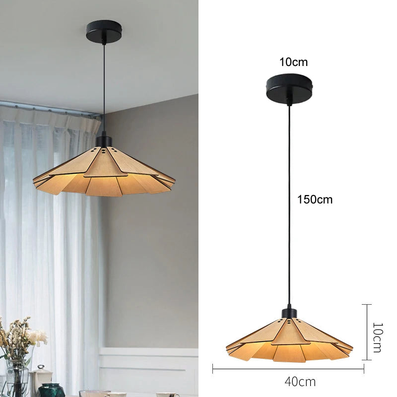 Nøordka Light Ceiling Light Fixtures D Wabi-Sabi Style Wood Pendant Light Fixture