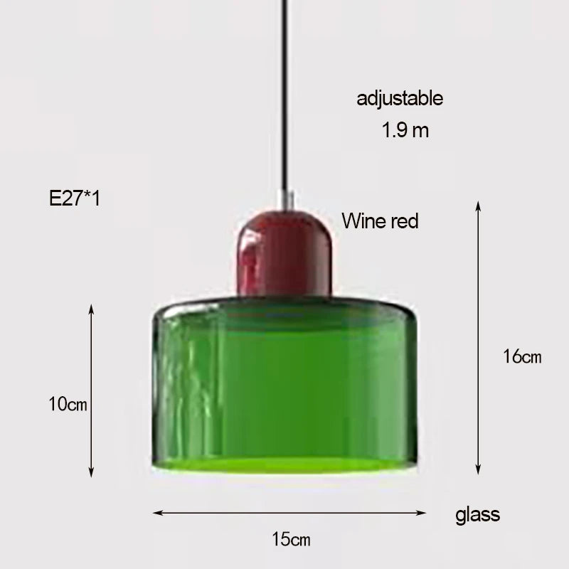 Nøordka Light Ceiling Light Fixtures Dark Green / Warm White Contemporary Colorful Glass Pendant Light