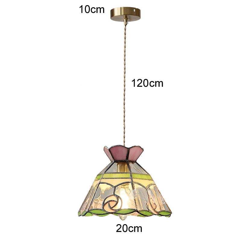 Nøordka Light Ceiling Light Fixtures E Colorful Stained Glass Pendant Light Fixture