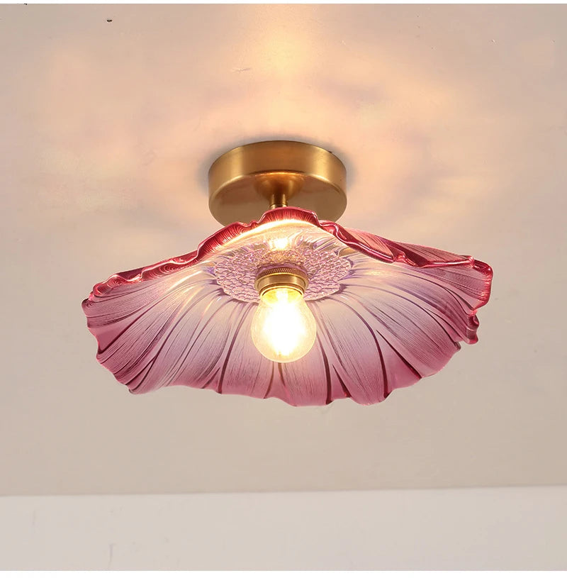 Nøordka Light Ceiling Light Fixtures E / Warm White Vintage Flower Glass Ceiling Light