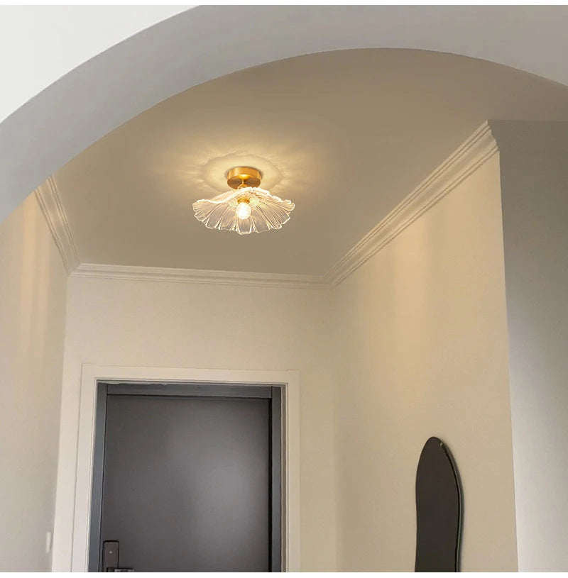 Nøordka Light Ceiling Light Fixtures Floral Glass Flush Mount Ceiling Light Fixture