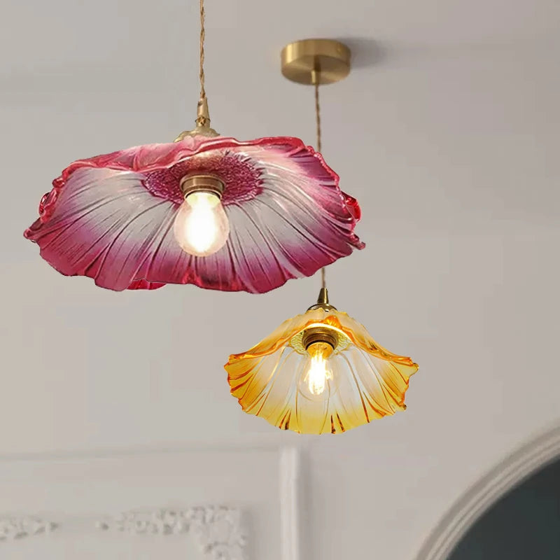 Nøordka Light Ceiling Light Fixtures Floral Glass Flush Mount Ceiling Light Fixture
