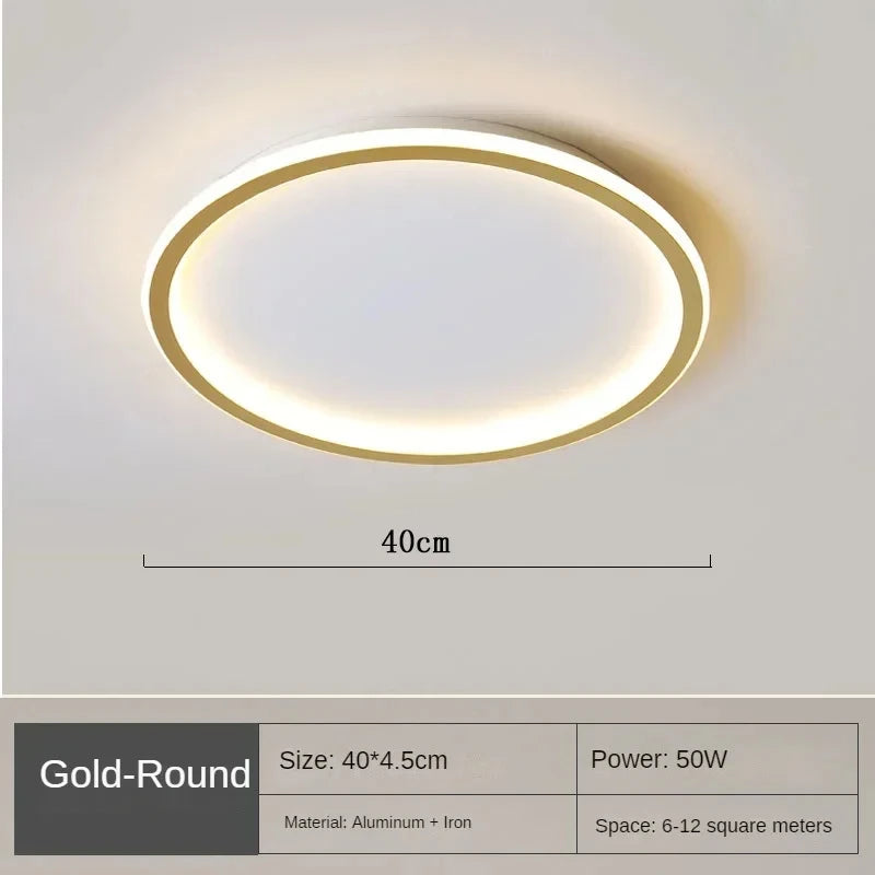 Nøordka Light Ceiling Light Fixtures Gold – 16″ / Warm White Modern Dimmable Circular Flush Mount Ceiling Light