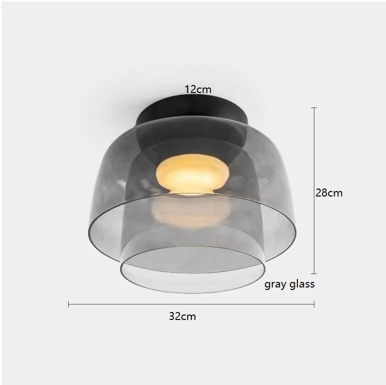 Nøordka Light Ceiling Light Fixtures Gray 2 Nordic Modern Glass Flush Mount Ceiling Light