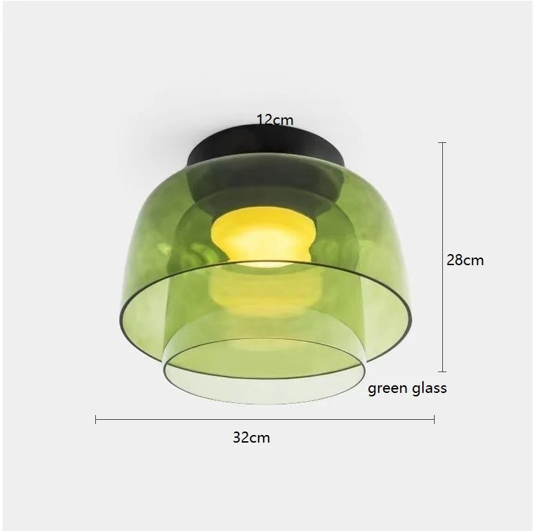 Nøordka Light Ceiling Light Fixtures Green 3 Nordic Modern Glass Flush Mount Ceiling Light