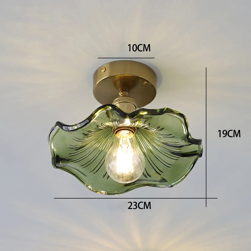 Nøordka Light Ceiling Light Fixtures Green - Ceiling Fixture Colorful Glass &amp; Copper Pendant Light Fixture