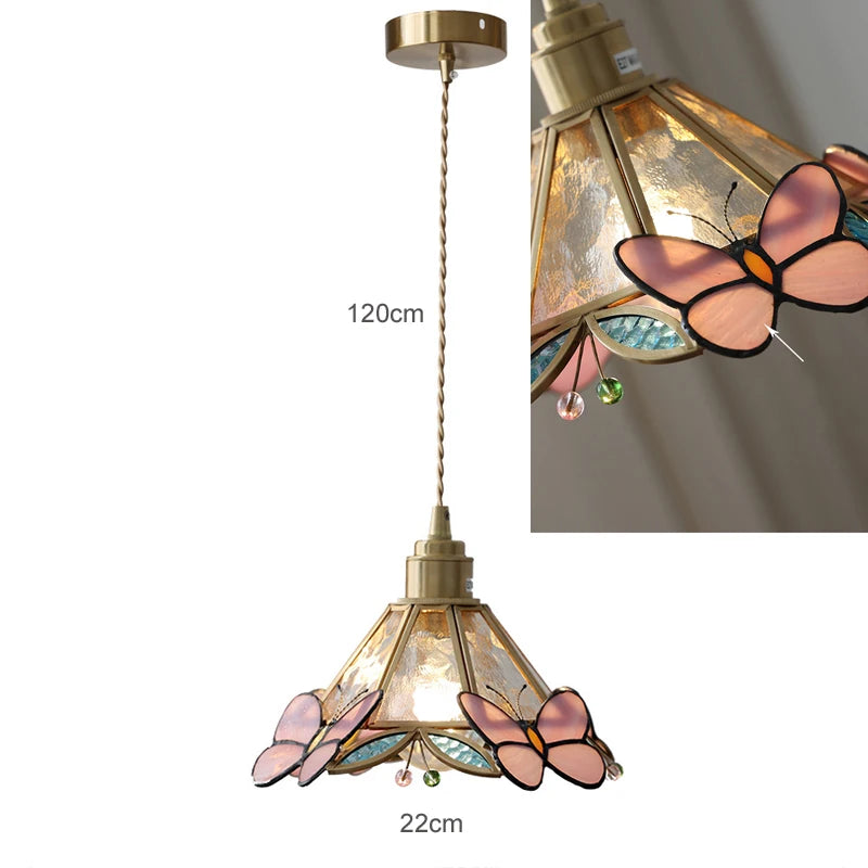 Nøordka Light Ceiling Light Fixtures J Color Tiffany Glass Industrial Loft Pendant Light Fixture