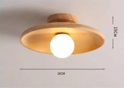 Nøordka Light Ceiling Light Fixtures Japanese Inspired Wooden Flush Mount Ceiling & Corridor Light