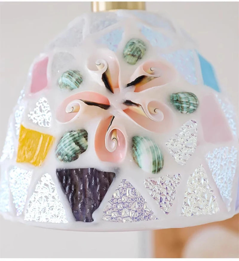 Nøordka Light Ceiling Light Fixtures Mediterranean Sea Shell Pendant Light Fixture