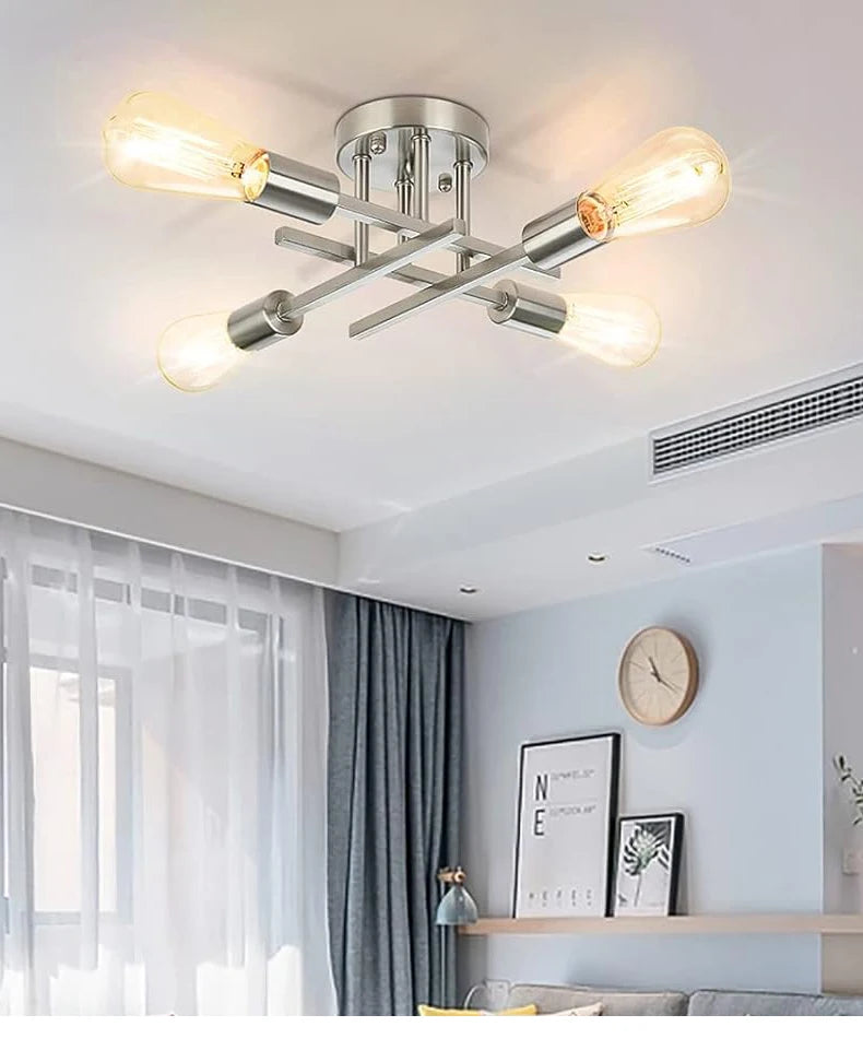 Nøordka Light Ceiling Light Fixtures Metallic Nordic Flush-Mount Ceiling Light Fixture